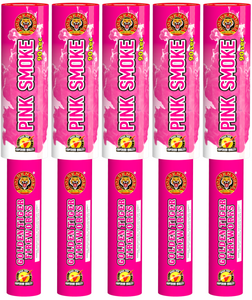 5 x Handheld Pink Smoke Grenades (90 seconds each) - EASY TO USE