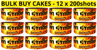 WHOLESALE - FULL CASE OF ION STORM 200shot CAKE BULK BUY (12 x £14.00 each including VAT) - IN STORE ONLY