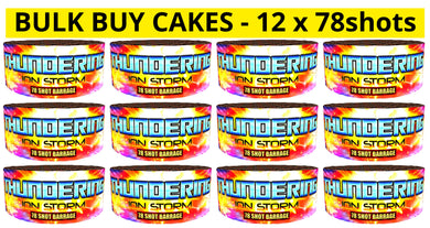 WHOLESALE - FULL CASE OF THUNDERING ION STORM 78shot CAKE BULK BUY (12 x £14.00 each including VAT) - IN STORE ONLY