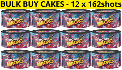 WHOLESALE - FULL CASE OF MONKEY MAGIC 162shot CAKE BULK BUY (12 x £12.00 each including VAT) - IN STORE ONLY