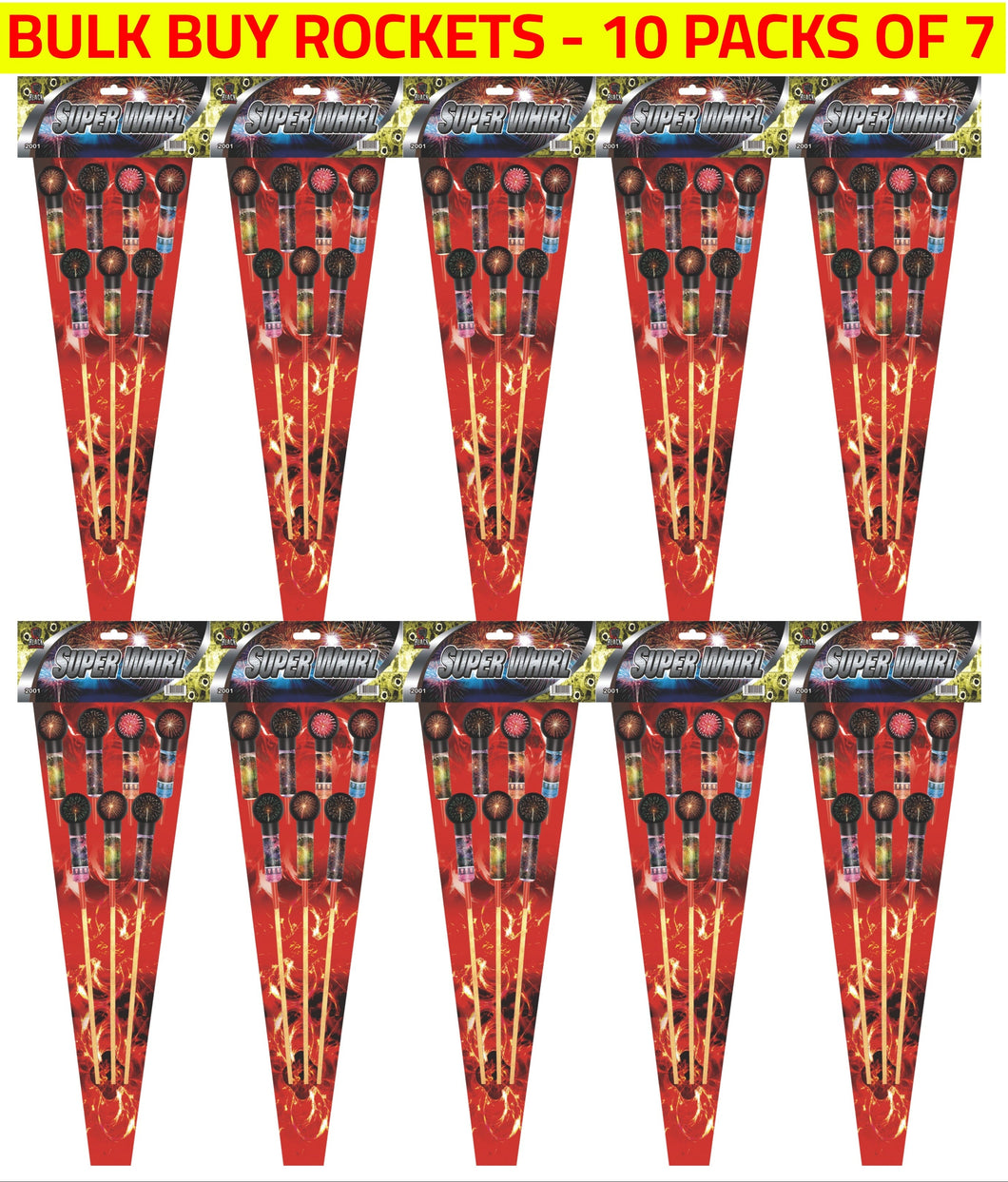 Multiple packages of Rockets with a bulk buy label on a white background