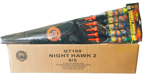 WHOLESALE - FULL CASE OF NIGHT HAWK 2 DOUBLE BURST 1.3G ROCKETS BULK BUY (8 PACKS x £13.00 each including VAT) - IN STORE ONLY