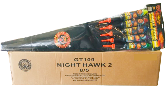 WHOLESALE - FULL CASE OF NIGHT HAWK 2 DOUBLE BURST 1.3G ROCKETS BULK BUY (8 PACKS x £13.00 each including VAT) - IN STORE ONLY