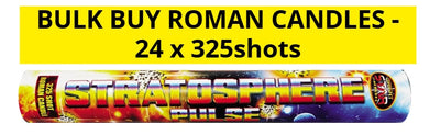 WHOLESALE - FULL CASE OF STRATOSPHERE PULSE 325shot ROMAN CANDLES BULK BUY (24 x £10.00 each including VAT) - IN STORE ONLY