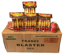 WHOLESALE - FULL CASE OF BLASTER SINGLE SHOT 1.3G (5pcs per pack) ROMAN CANDLES BULK BUY (50 PACKS x £2.00 each including VAT) - IN STORE ONLY