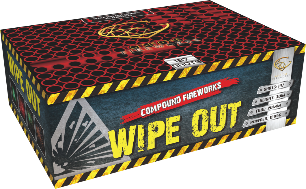 Wipe Out - 197 shot 1.4G Medium Noise Compound Barrage (1 piece ONLY)