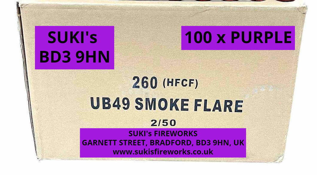 100 x Purple Smoke Grenades (60 seconds) - 100 x £3.00 each (including VAT)