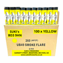 WHOLESALE - 100 x Yellow Smoke Grenades (60 seconds) BULK BUY - 100 x £2.25 each (including VAT)