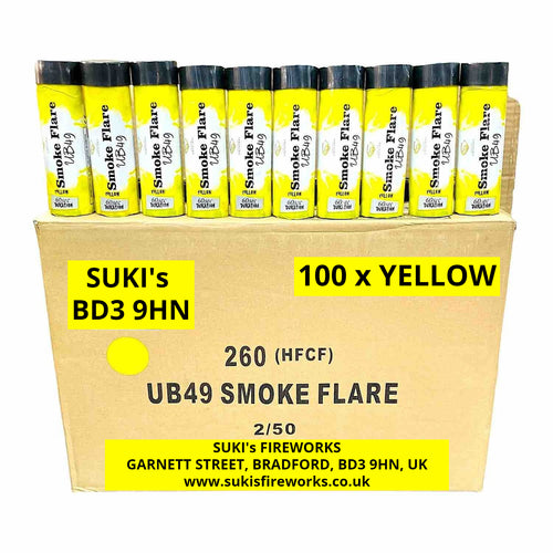 WHOLESALE - 100 x Yellow Smoke Grenades (60 seconds) BULK BUY - 100 x £2.25 each (including VAT)